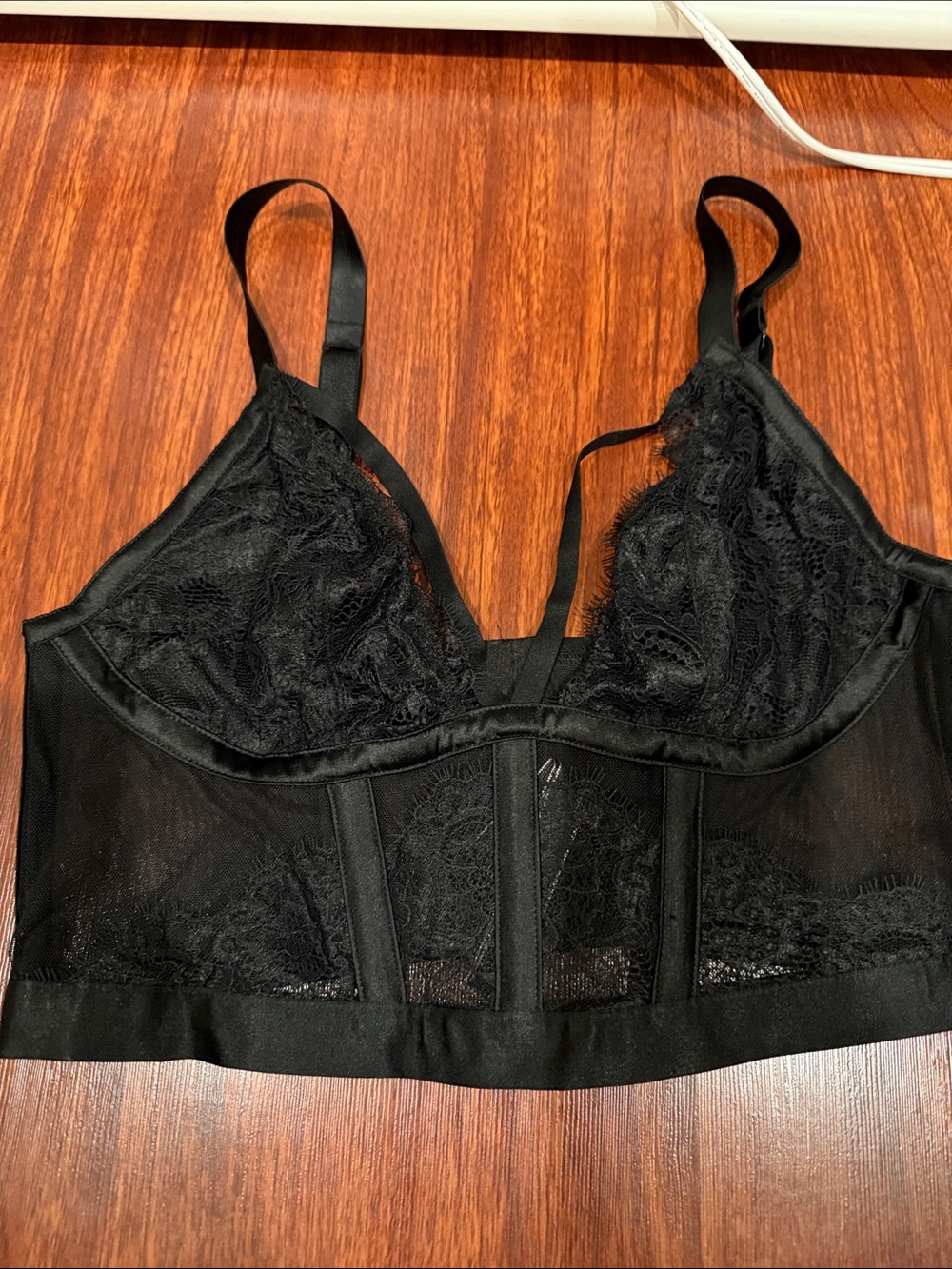 Victoria's Secret Black Lace Longline Bralette
